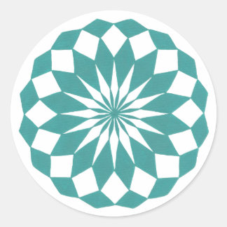Sticker Rond Formes de diamant en Turquoise Turquoise, autocoll