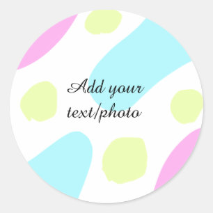 Sticker Rond Formes géométriques abstraites pastel ajouter nom