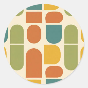 Sticker Rond Formes organiques de style moderne du milieu du si