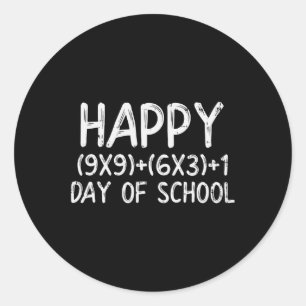 Sticker Rond Formule Joyeux 100 Jours D'École 100E Jour Enseign