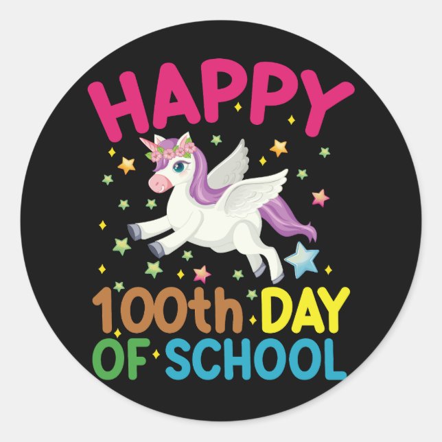 Sticker Rond Formule Mathématique 100 Jours D'école Drôle Prof  (Devant)