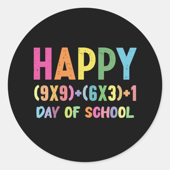 Sticker Rond Formule Mathématique 100 Jours D'école Drôle Prof  (Devant)
