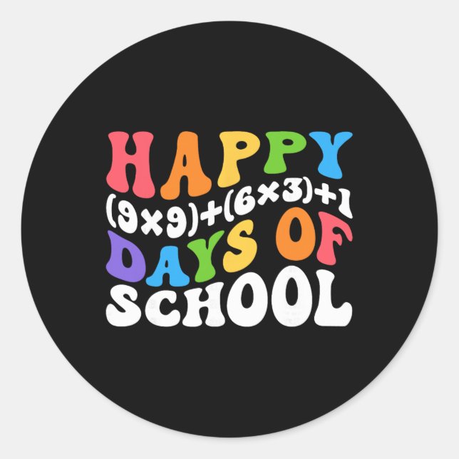 Sticker Rond Formule Mathématique 100 Jours D'école Drôle Prof  (Devant)
