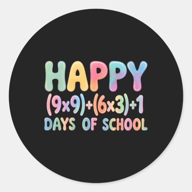 Sticker Rond Formule Mathématique 100 Jours D'école Équation Dr (Devant)