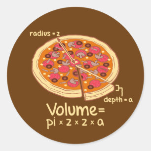 Sticker Rond Formule mathématique = Pi*z*z*a de volume de pizz