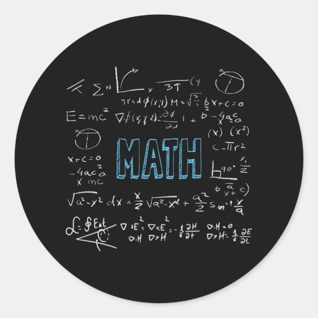 Sticker Rond Formules mathématiques mathématiques (Devant)