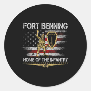 Sticker Rond Fort Benning Accueil De L'École D'Infanterie Ancie
