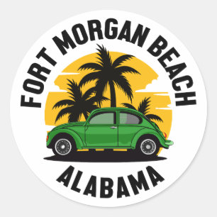 Sticker Rond Fort Morgan Beach, Alabama