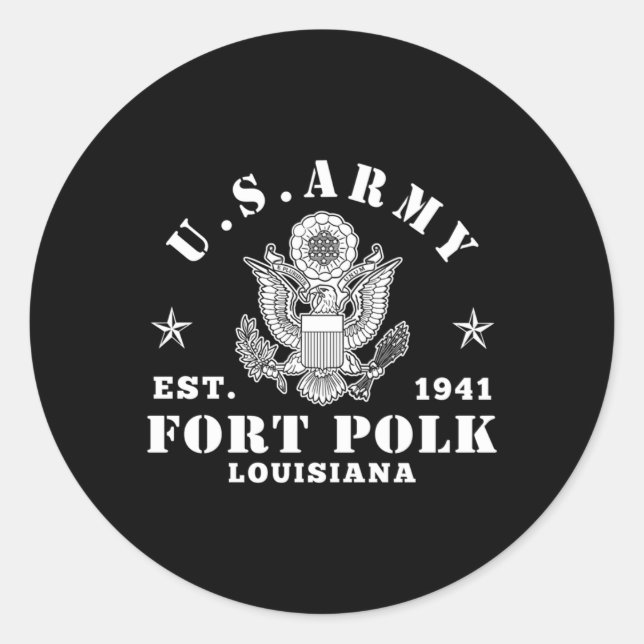 Sticker Rond Fort Polk Louisiana Tigerland (Devant)