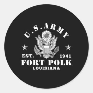 Sticker Rond Fort Polk Louisiana Tigerland