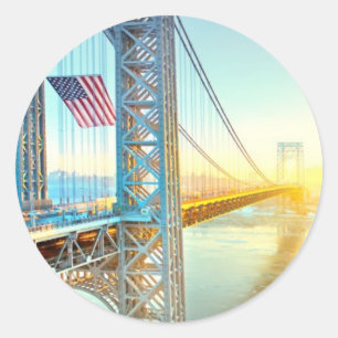 Sticker Rond Fort se reliant Lee NJ et Manhattan NYPlus de GWB