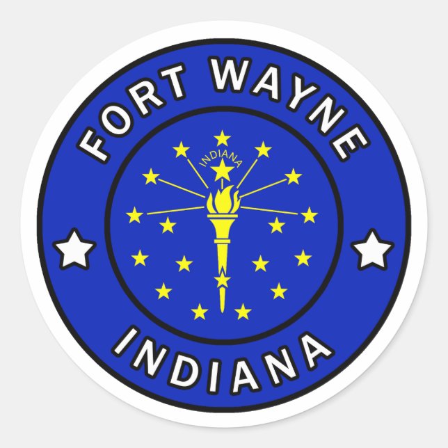 Sticker Rond Fort Wayne Indiana (Devant)
