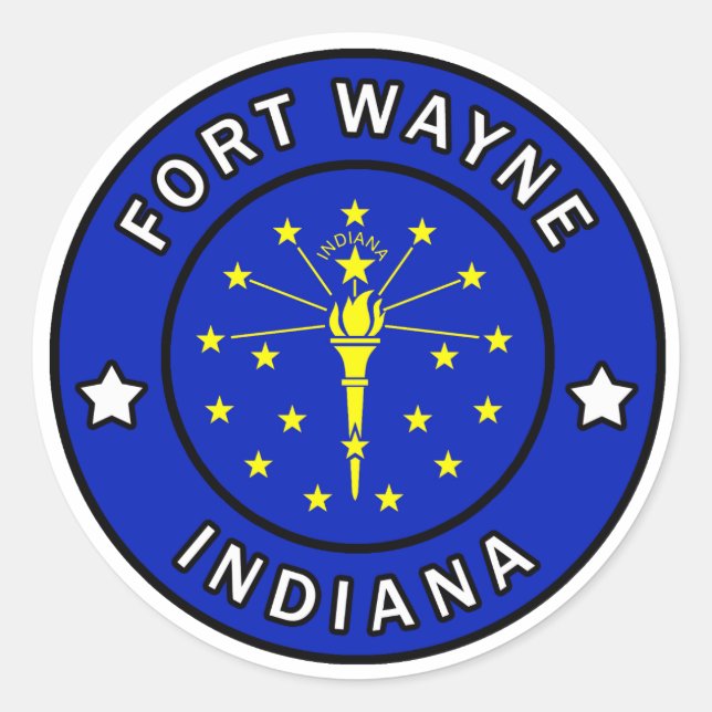 Sticker Rond Fort Wayne Indiana (Devant)