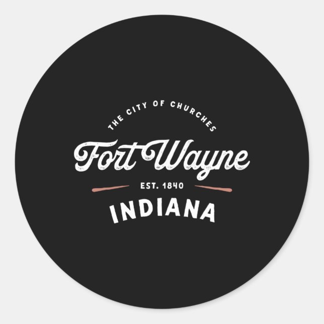 Sticker Rond Fort Wayne Indiana 1840 États-Unis (Devant)