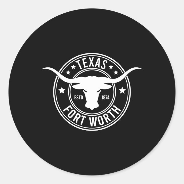 Sticker Rond Fort Worth (Devant)