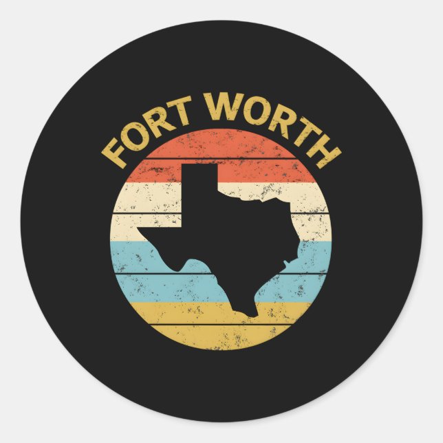 Sticker Rond Fort Worth Texas (Devant)