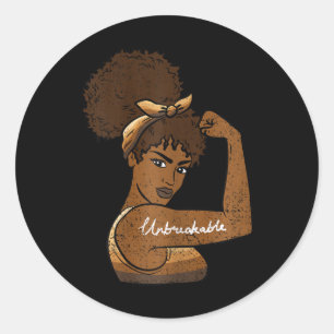 Sticker Rond Forte Afro Femme Noir Histoire Mois Hommes Femmes