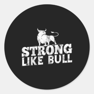 Sticker Rond Forte Comme Un Bâtiment De Bodybuilding À Taureau