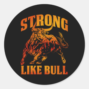 Sticker Rond Forte Comme Une Bodybuilding À Taureau 8