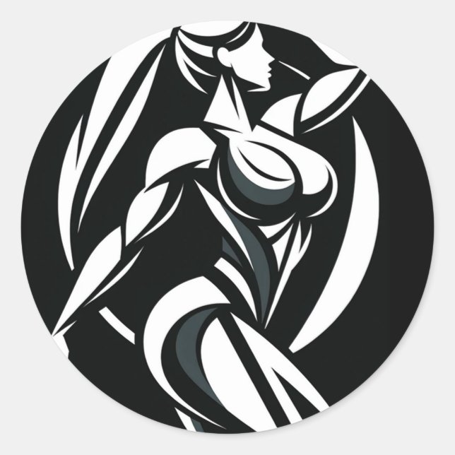 Sticker Rond Forte condition physique féminine Formation person (Devant)