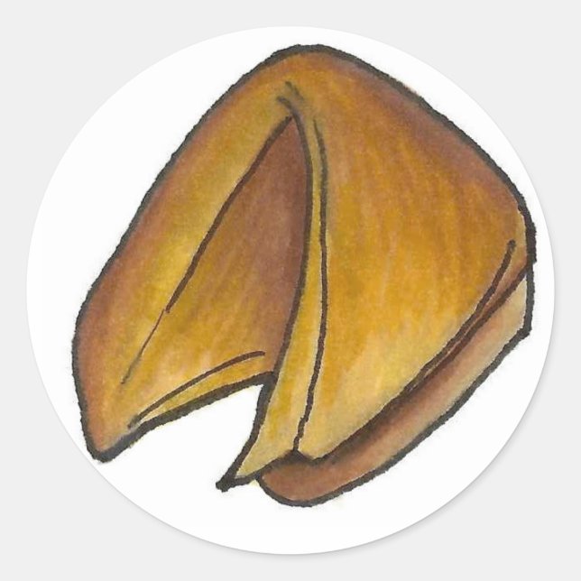 Sticker Rond Fortune Cookie Chinois Restaurant Cookies Foodie (Devant)