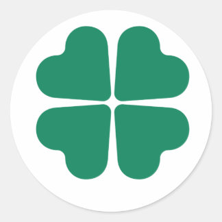 Sticker Rond Fortune éternelle : Conception à quatre feuilles