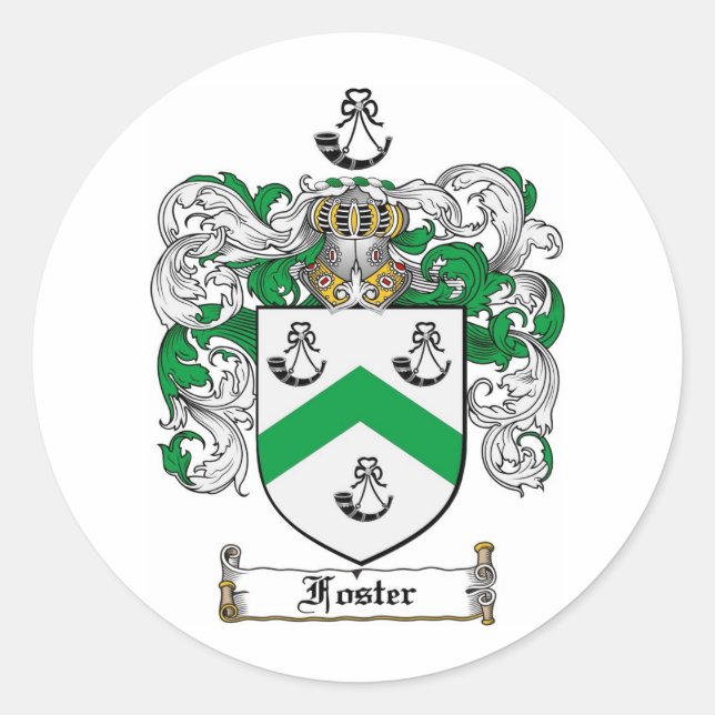 STICKER ROND FOSTER FAMILLE CREST - FOSTER COAT OF ARMS (Devant)