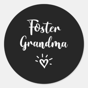 Sticker Rond Foster Grandma Parent Adoption Grand-mère Foster