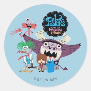 Sticker Rond Foster's Home for Imaginary Friends Bienvenue