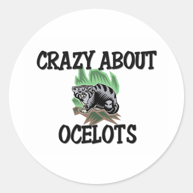 Sticker Rond Fou au sujet des Ocelots (Devant)