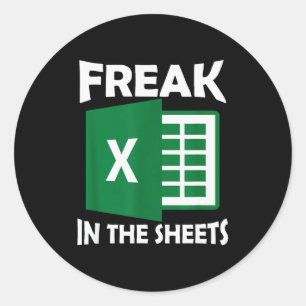 Sticker Rond Fou dans les draps, comptable drôle de feuille de