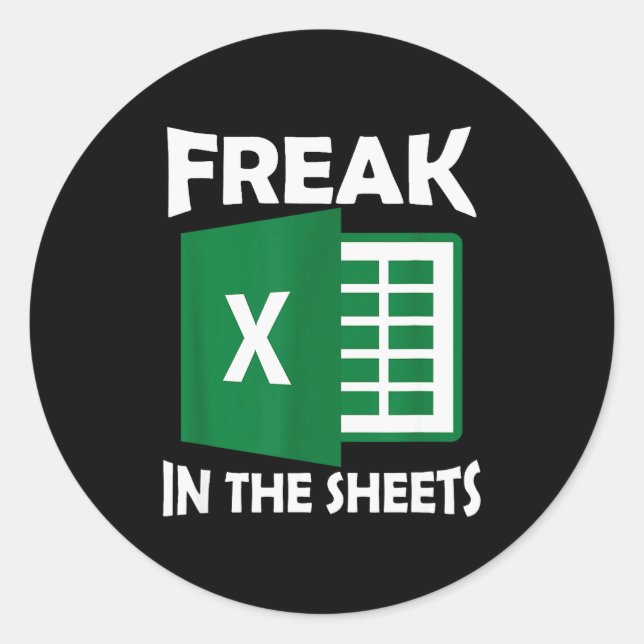 Sticker Rond Fou dans les draps, comptable drôle de feuille de  (Devant)