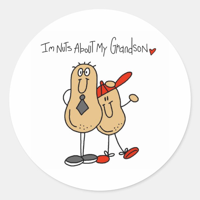 Sticker Rond Fou de mon petit-fils (Devant)