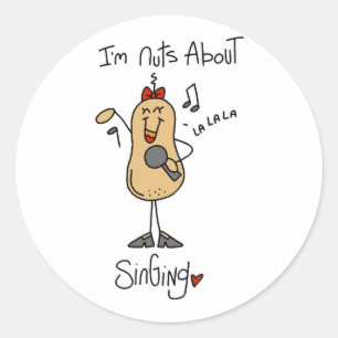 Sticker Rond Fou de T-shirts et cadeaux pour chanteurs