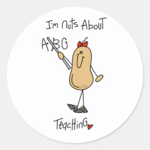 Sticker Rond Fou de T-shirts et Cadeaux pour l'Enseignement