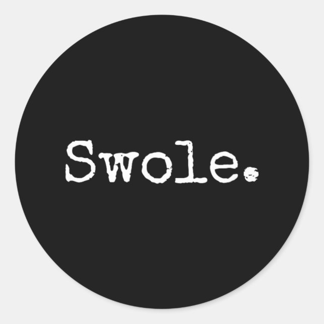 Sticker Rond Fou. Levage de poids drôle (Devant)