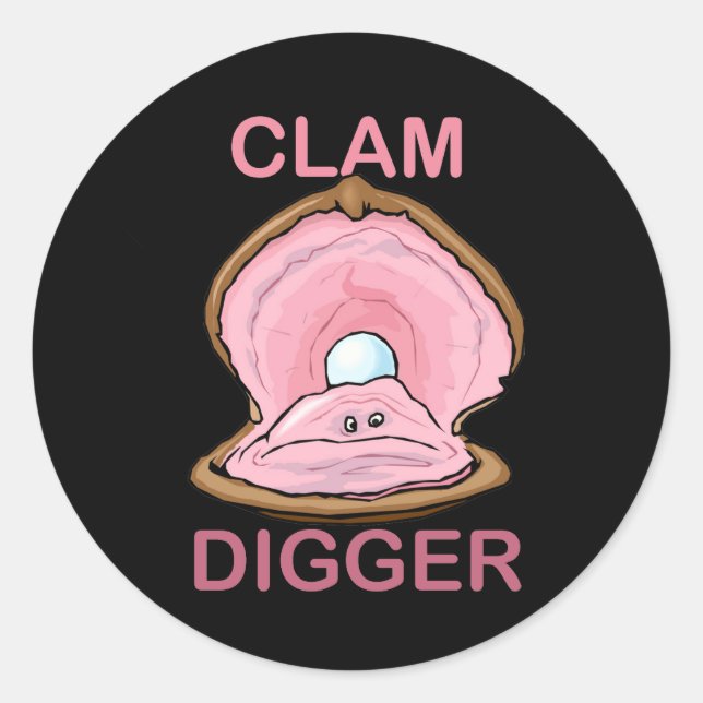Sticker Rond Fouilleur de palourdes (Devant)