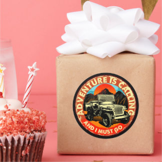 Sticker Rond Four By Four All Wheel Drive Adventure est en trai