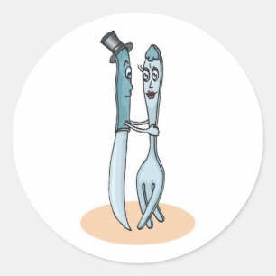 Sticker Rond fourche et couteau
