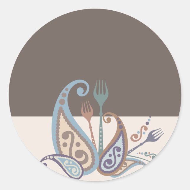 Sticker Rond fourches cachemire de ma cuisine de cuisine (Devant)