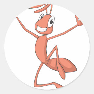Sticker Rond Fourmi joyeuse