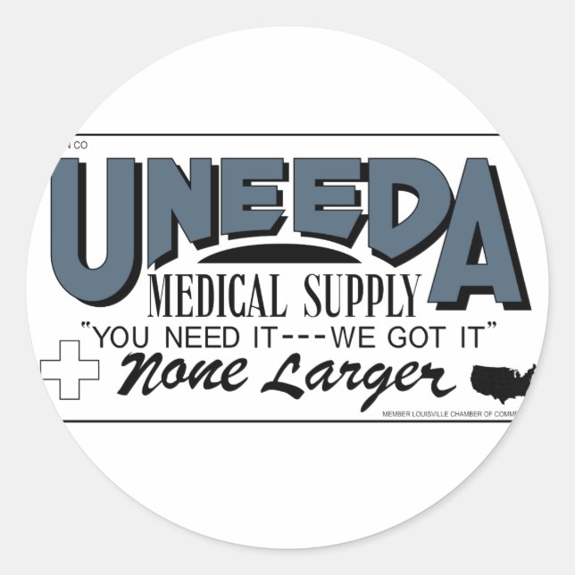 Sticker Rond Fourniture médicale d'Uneeda (retour des morts (Devant)