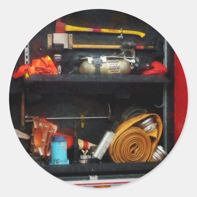 Sticker Rond Fournitures de lutte contre les incendies (Devant)