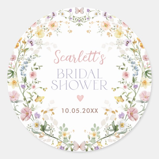 Sticker Rond Fournitures de mariage champêtre élégant avec fleu (Devant)