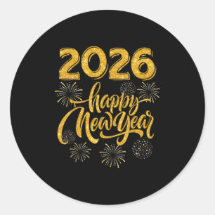 Sticker Rond Fournitures pour la fête du Nouvel An 2026 Bonne A