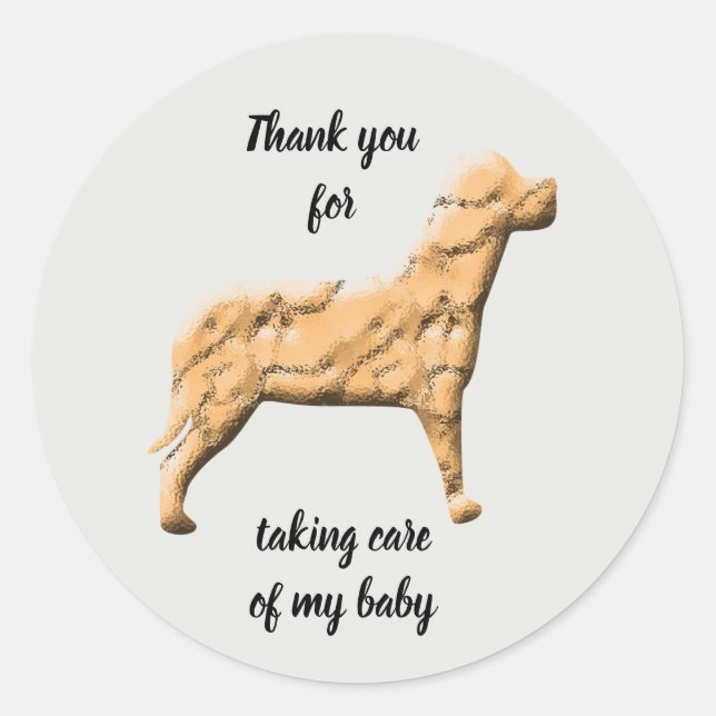 Sticker Rond Fourrure bébé Merci animal marcheur chien aideur c (Devant)