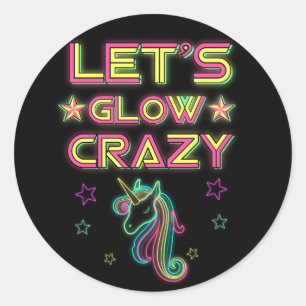 Sticker Rond Fous de lumière Fou Cool fête d'anniversaire Glow
