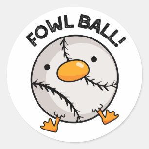 Sticker Rond Fowl Ball Funny Sport Pun
