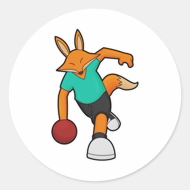 Sticker Rond Fox à Bowling avec Bowling ball (Devant)