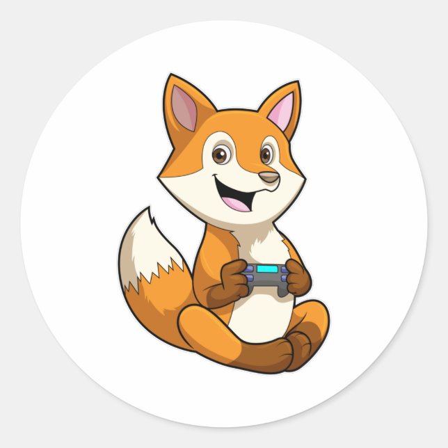 Sticker Rond Fox à jouer avec contrôleur (Devant)